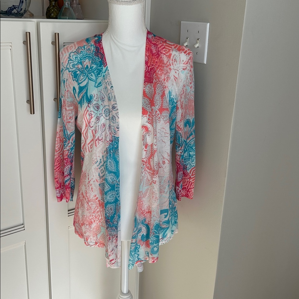 Chico's Patterned Cardigan.